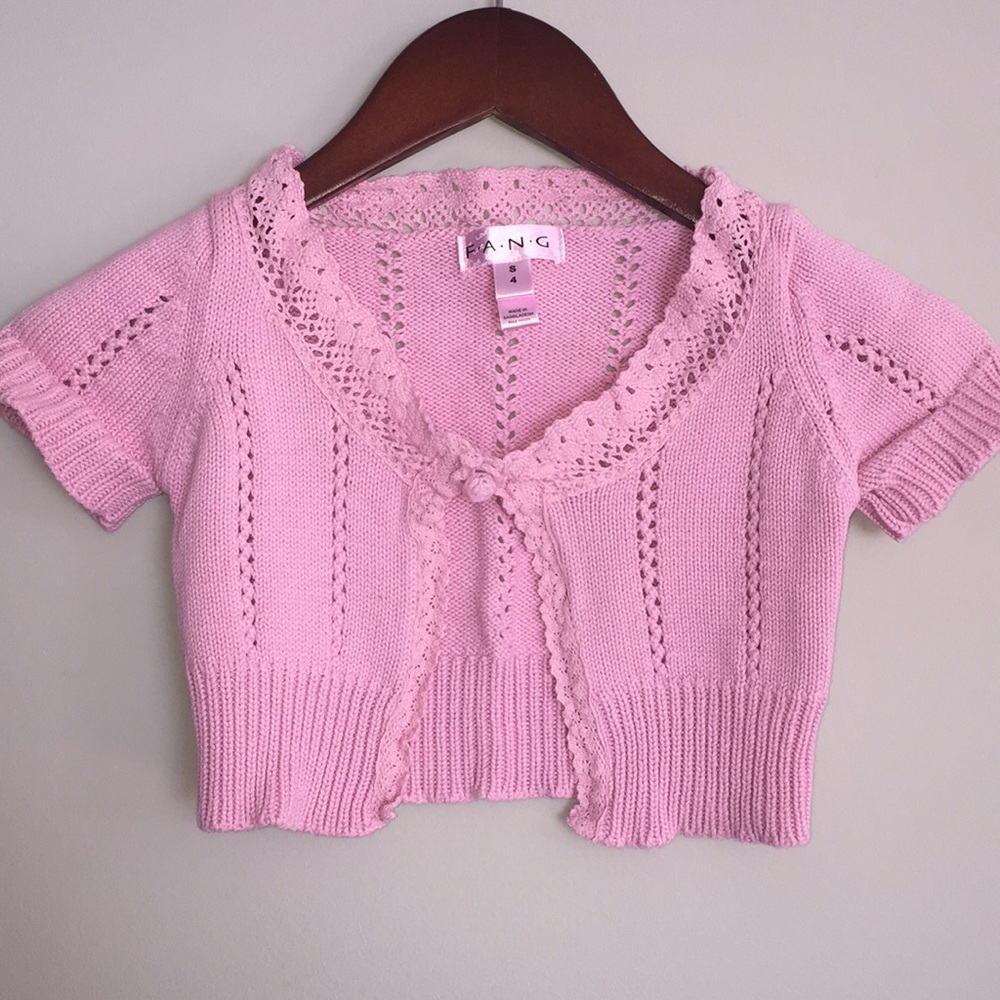 FANG Girl Pink Cardigan Size S (4)